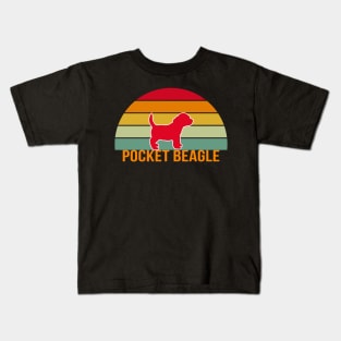 Pocket Beagle Vintage Silhouette Kids T-Shirt